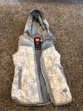 Gray  Camouflage Hooded Puffer Vest